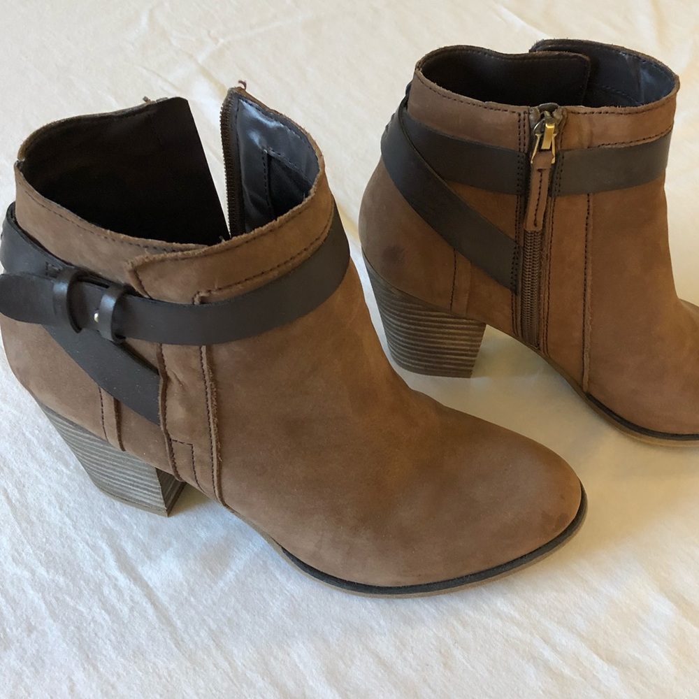 Franco Sarto suede heeled booties